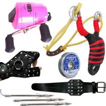 Kit Completo Atiradeira Estilingue Spincast Rosa - Cmik Kit Completo Atiradeira Estilingue Spincast Rosa - Cmik