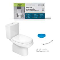 Kit Completo Bacia Com Caixa Acoplada + Complementos Instalação + Assento Termofixo Branco - Deca