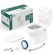 Kit Completo Bacia com Caixa Acoplada Fit Plus Branco Celite