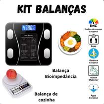 Kit Completo: Balança Banheiro 180kg + Balança Cozinha Digital 10kg