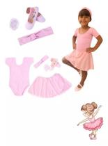 Kit Completo Ballet Infantil Balé Uniforme 5 Peças Jazz Kit Completo Ballet Infantil Balé Uniforme 5 Peças Jazz
