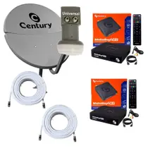 KIT Completo Banda KU Century com 2 Midiabox e a Nova Parabólica Century de 60 cm
