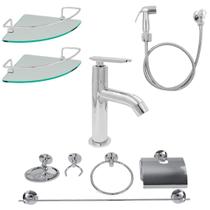 Kit Completo Banheiro / 1 Torneira Cod 120 + 2 Porta Shampoo