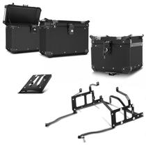 Kit Completo Baú Moto Super Adventure Traseiro e Laterais Tiger 800 2014 À 2018