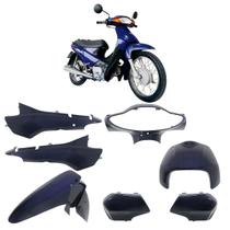 Kit Completo Biz 100 2004 Azul Acabamento Liso 7 Peças