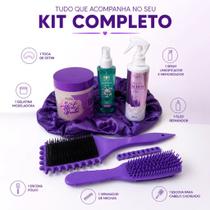 Kit Completo Cabelos Cacheados com Gelatina Óleo Reparador Escova e Touca de Cetim Definição Cachos Kit Completo Cabelos Cacheados com Gelatina Óleo Reparador Escova e Touca de Cetim Definição Cachos