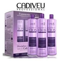 Kit Completo Cadiveu Plástica dos Fios Progressiva 3x1L Resultado de Salão