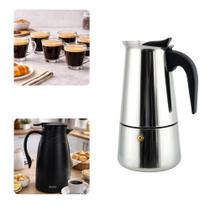 Kit Completo Café Garrafa Térmica Roma 1 Litro Cafeteira Italiana Inox 6 Canecas Dose Café Espresso Transparente 70ml Casa Cozinha Escritório
