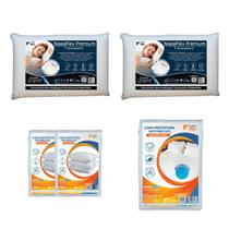 Kit Completo Cama Casal 2 Travesseiros Nasa e Protetores Kit Completo Cama Casal 2 Travesseiros Nasa e Protetores