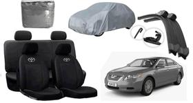 Kit Completo Camry 04-13 com Capas de Couro e Acessórios de Parabrisa Kit Completo Camry 04-13 com Capas de Couro e Acessórios de Parabrisa