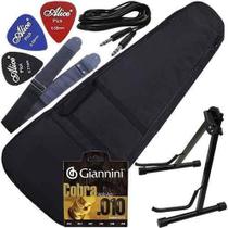 Kit Completo Capa Acolchoada Para Violão + Suporte 4010 Saty