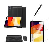 Kit Completo Capa Case Teclado Mouse Película Caneta Para Tablet Xiaomi Redmi Pad SE 11 Polegadas