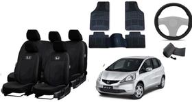 Kit Completo Capa de Couro Fit 03-08 + Tapete + Capa de Volante - Proteja e Decore