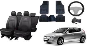 Kit Completo: Capa de Couro i30 07-12 + Capa de Volante + Tapete Premium