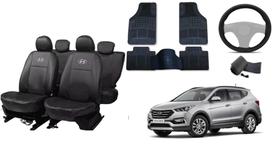 Kit Completo: Capa de Couro Santa Fe 12-19 + Capa de Volante + Tapetes Customizados