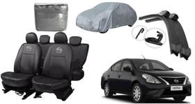 Kit Completo Capa de Couro Versa 11-19 com Limpador de Parabrisa e Cobertura