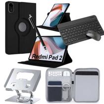 Kit completo Capa P/ Tab Redmi Pad2 + Teclado E Mouse + Pasta + Pelicula + Suporte Giratório Kit completo Capa P/ Tab Redmi Pad2 + Teclado E Mouse + Pasta + Pelicula + Suporte Giratório
