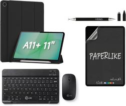 Kit Completo Capa Smart Compatível com Samsung Galaxy Tab A11 Plus 11 Pol Teclado Sem Fio Recarregável e Mouse Porta Can