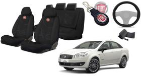 Kit Completo Capas Tecido Linea '08-'16 + Volante + Chaveiro - Design Adaptable