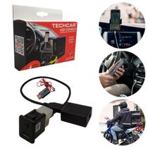 Kit Completo Carregador USB Veicular Para Celular Tomada Painel Automotivo Com Cabo Carregamento Turbo 12V Taxi Uber 99 GPS Aplicativo - Techcar