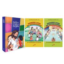 Kit Completo Catequese Bíblia Sagrada Nova Pastoral Capa Jesus e Crianças e Livros Catequizando I e II Itinerário Catequético Editora Paulus