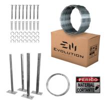 Kit Completo Cerca Concertina Simples 45cm 10 Metros