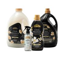 Kit Completo Coala Laundry Chá Branco Lava-Roupas 3L + 5L Amaciante 1L + Odorizante 260ml Mega Kit Família Kit Completo Coala Laundry Chá Branco Lava-Roupas 3L + 5L Amaciante 1L + Odorizante 260ml Mega Kit Família
