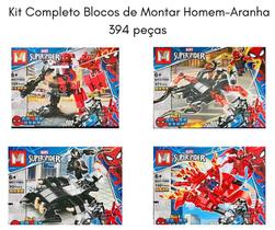 Kit Completo Colecionável Adulto Criança Blocos de Montar HomemAranha 394 peças