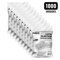 Kit Completo com 1000 Luvas Plásticas Descartáveis HDPE - Tamanho Único e Ambidestras