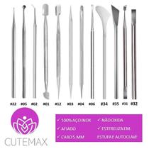 Kit Completo Com 12 Instrumentos Manicure Pedicuro Cutemax