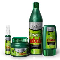 Kit Completo Cresce Cabelo ForeverLiss c/ 4 Produtos - Shampoo 500ml + Máscara 250g + Leave-In 140g + Tônico 60ml
