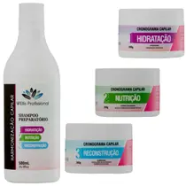Kit Completo Cronograma da Fibra Capilar WEllis Repoe Nutrientes Naturais Fortalecimento Kit Completo Cronograma da Fibra Capilar WEllis Repoe Nutrientes Naturais Fortalecimento