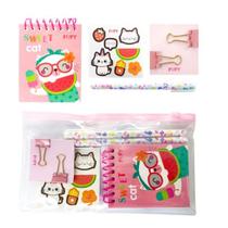 Kit completo de acessórios papelaria fofa sweet cat fofy Kit completo de acessórios papelaria fofa sweet cat fofy