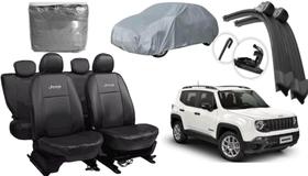 Kit Completo de Acessórios para Jeep Renegade 2015-2023: Capa de Couro, Capa de Cobertura e Limpador