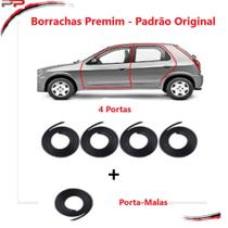Kit Completo de Borrachas das 4 Portas e Porta-malas - Chevrolet Celta G1 e G2 2000 a 2015