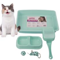 Kit Completo de Caja de Arena para Gatitos PAWISE con Entrada Baja, Pala y Juguetes