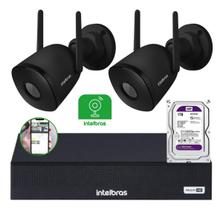 Kit Completo de Câmeras de Segurança WiFi Full HD com 2 Câmeras Externas Pretas e HD 1TB Purple Kit Completo de Câmeras de Segurança WiFi Full HD com 2 Câmeras Externas Pretas e HD 1TB Purple