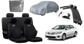 Kit Completo de Capa de Couro Corolla 08-13 + Capa de Cobrir + Limpador de Parabrisa