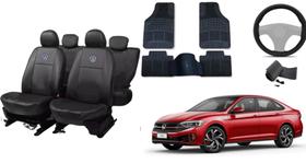 Kit Completo de Capa de Couro Jetta 20-23 + Tapete de Alta Resistência + Capa de Volante Kit Completo de Capa de Couro Jetta 20-23 + Tapete de Alta Resistência + Capa de Volante