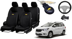 Kit Completo de Capas de Couro para Spin 2016 - Couro Impermeável + Chaveiro + Capa de Volante