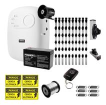 KIT Completo de Cerca Elétrica Residencial com Central de Choque e Bateria