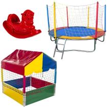Kit Completo de Diversão: Cama Elástica 2,30m + Piscina de Bolinhas 1,00m + Gangorra 1 Lugar Kit Completo de Diversão: Cama Elástica 2,30m + Piscina de Bolinhas 1,00m + Gangorra 1 Lugar