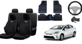 Kit Completo de Estilo e Proteção para Prius 10-21: Capa de Couro + Tapetes + Volante