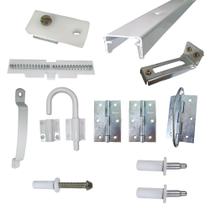 Kit completo de Ferragens para porta camarão alumínio pintura branco Kit completo de Ferragens para porta camarão alumínio pintura branco