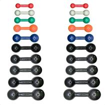 Kit Completo de Halteres Emborrachados - Pares de 1 a 10 Kg