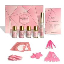Kit Completo de Lash Lifting Gold Da Diva para Cílios - 5 Produtos