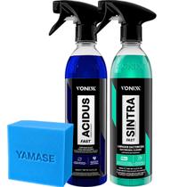 Kit Completo de Limpeza Automotiva Acidus e Sintra Vonixx Limpeza Ácida e Alcalina para Rodas, Plásticos e Chassi Kit Completo de Limpeza Automotiva Acidus e Sintra Vonixx Limpeza Ácida e Alcalina para Rodas, Plásticos e Chassi