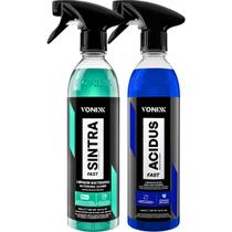 Kit Completo de Limpeza Automotiva Acidus e Sintra Vonixx Limpeza Ácida e Alcalina para Rodas, Plásticos e Chassi