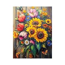 Kit Completo De Pintura Em Diamante De Girassol E Tulipa, Bordado Artesanal, Presente Completo Kit Completo De Pintura Em Diamante De Girassol E Tulipa, Bordado Artesanal, Presente Completo