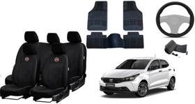 Kit Completo de Proteção: Capa de Couro + Tapetes + Capa de Volante para Argo 17-23 Kit Completo de Proteção: Capa de Couro + Tapetes + Capa de Volante para Argo 17-23